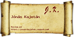 Jónás Kajetán névjegykártya